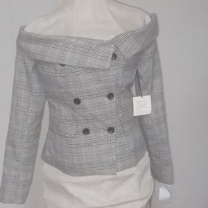 Super Down Plaid Button Down Blazer Size S